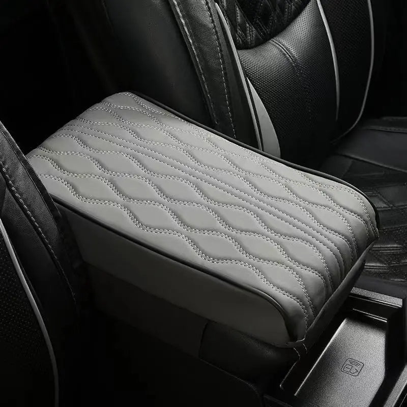 SEAMEATL Thicken Car Armrest Box Cushion 3D Memory Foam Center Console Protector Cover Breathable PU Leather Elbow Support Pad