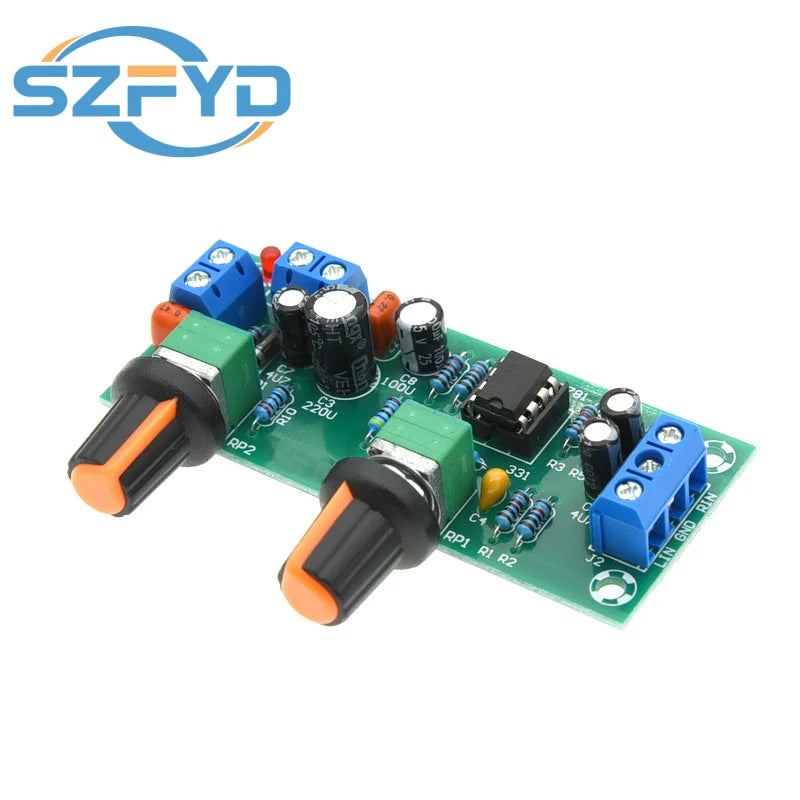 10-24V Subwoofer Preamp Board - Low Pass Filter, Single Power Supply, Front Output Audio Module
