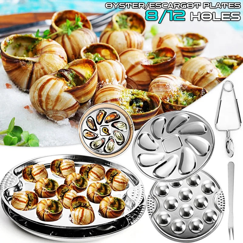Nehrđajući čelični tanjur za školjke ili escargot posuda za posluživanje