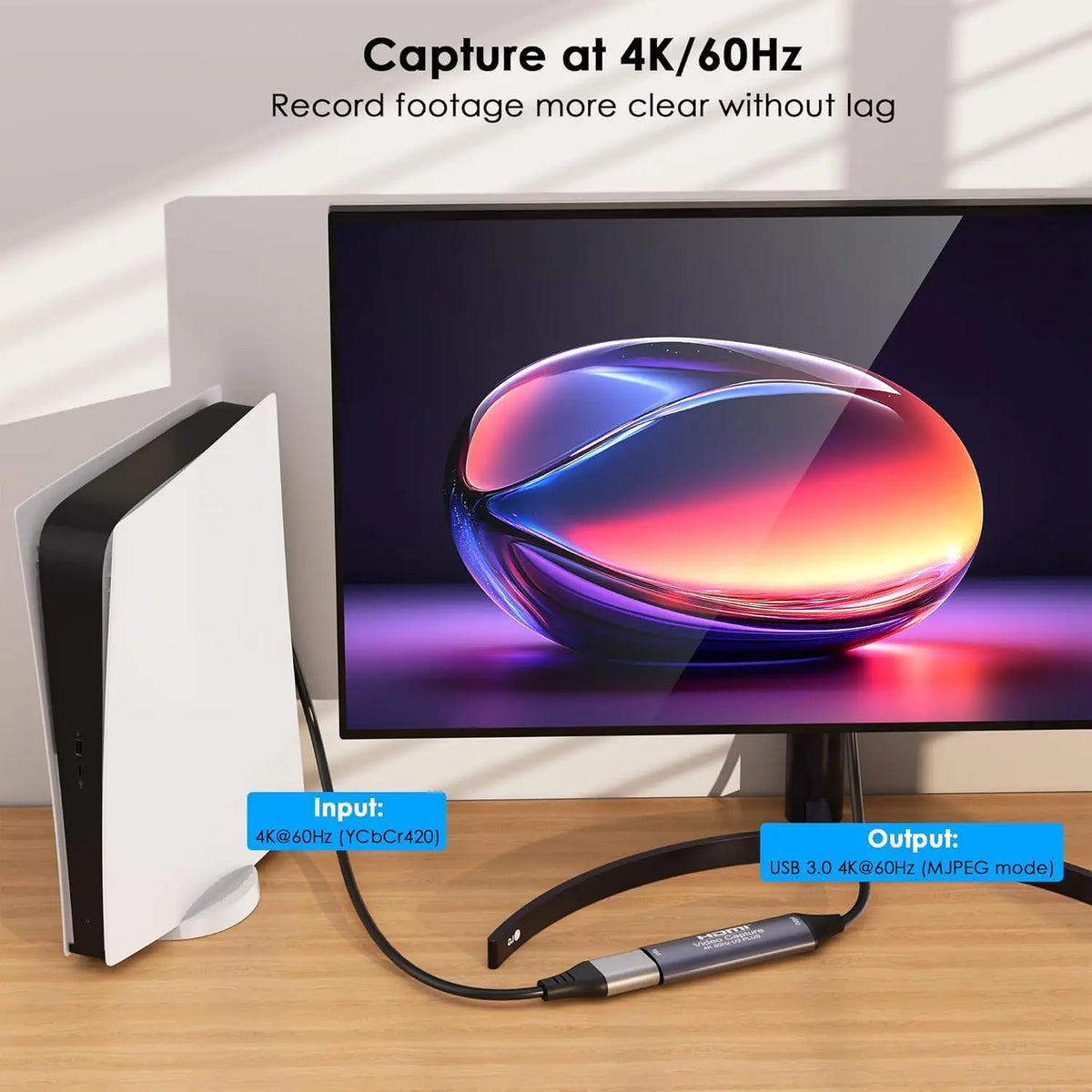 Scheda di acquisizione video HDMI 4K a 60Hz completa UHS USB 3.0 Dispositivo di acquisizione HDMI a USB Type-C Registratore per diretta OBS Gaming PC