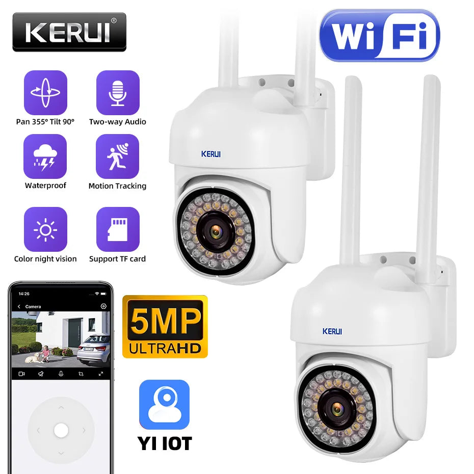KERUI 5MP WiFi Outdoor Security Camera with Auto Tracking