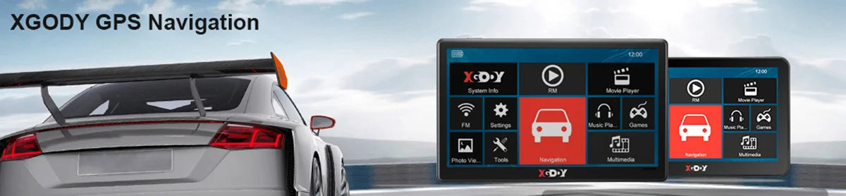 XGODY 9-Inch Truck Sat Nav with UK and Europe Maps