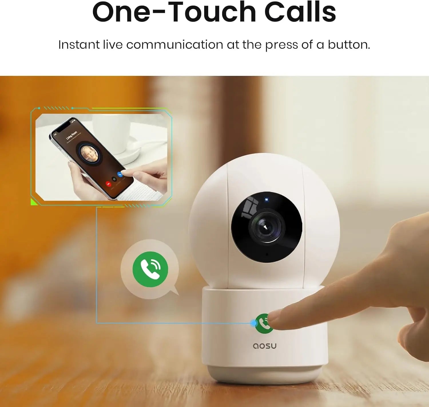 Telecamera di Sicurezza Indoor 2K Vista a 360° Tracciamento Movimento Alexa Confezione da 2