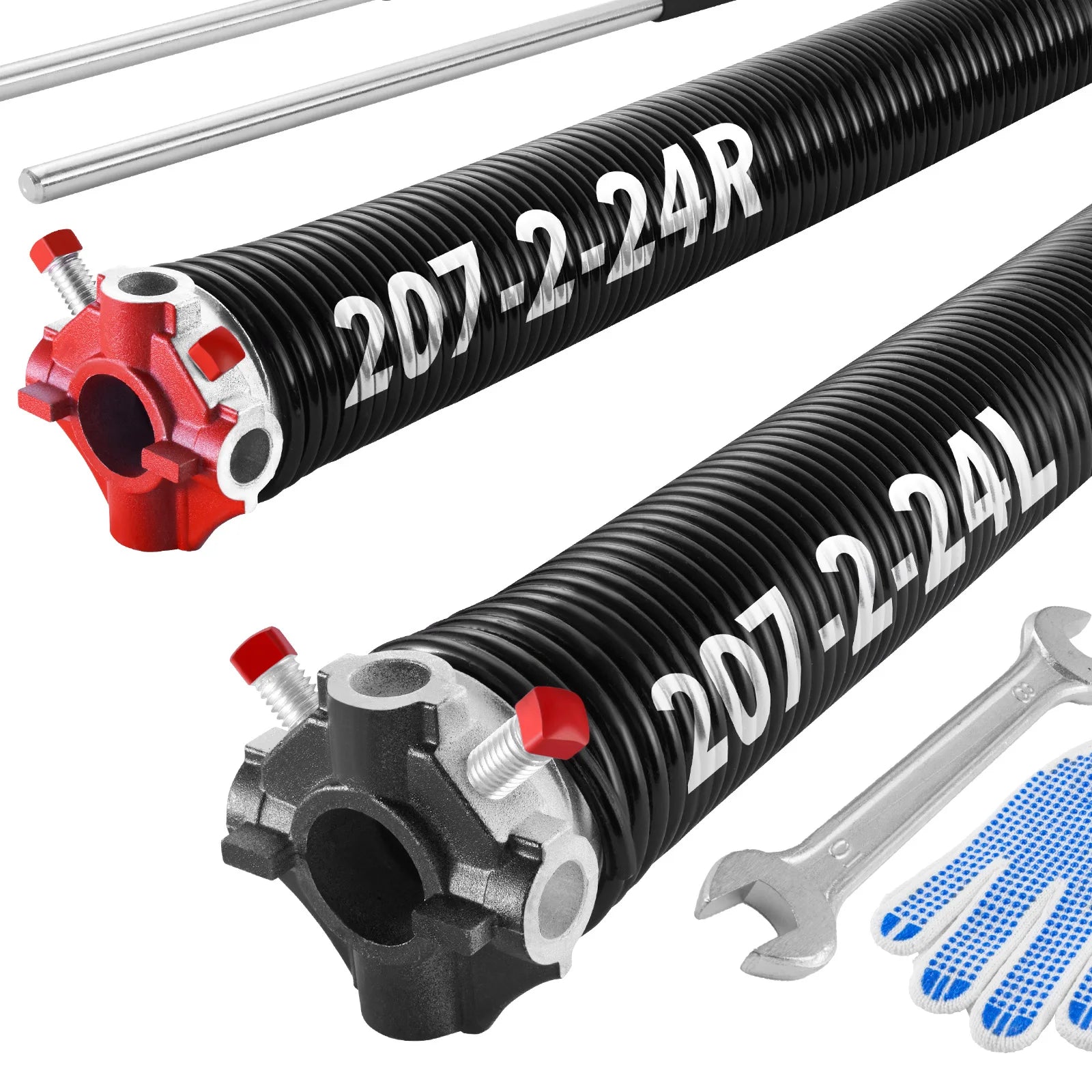 Garage Door Torsion Springs Pair 16,000 Cycles Black Coated
