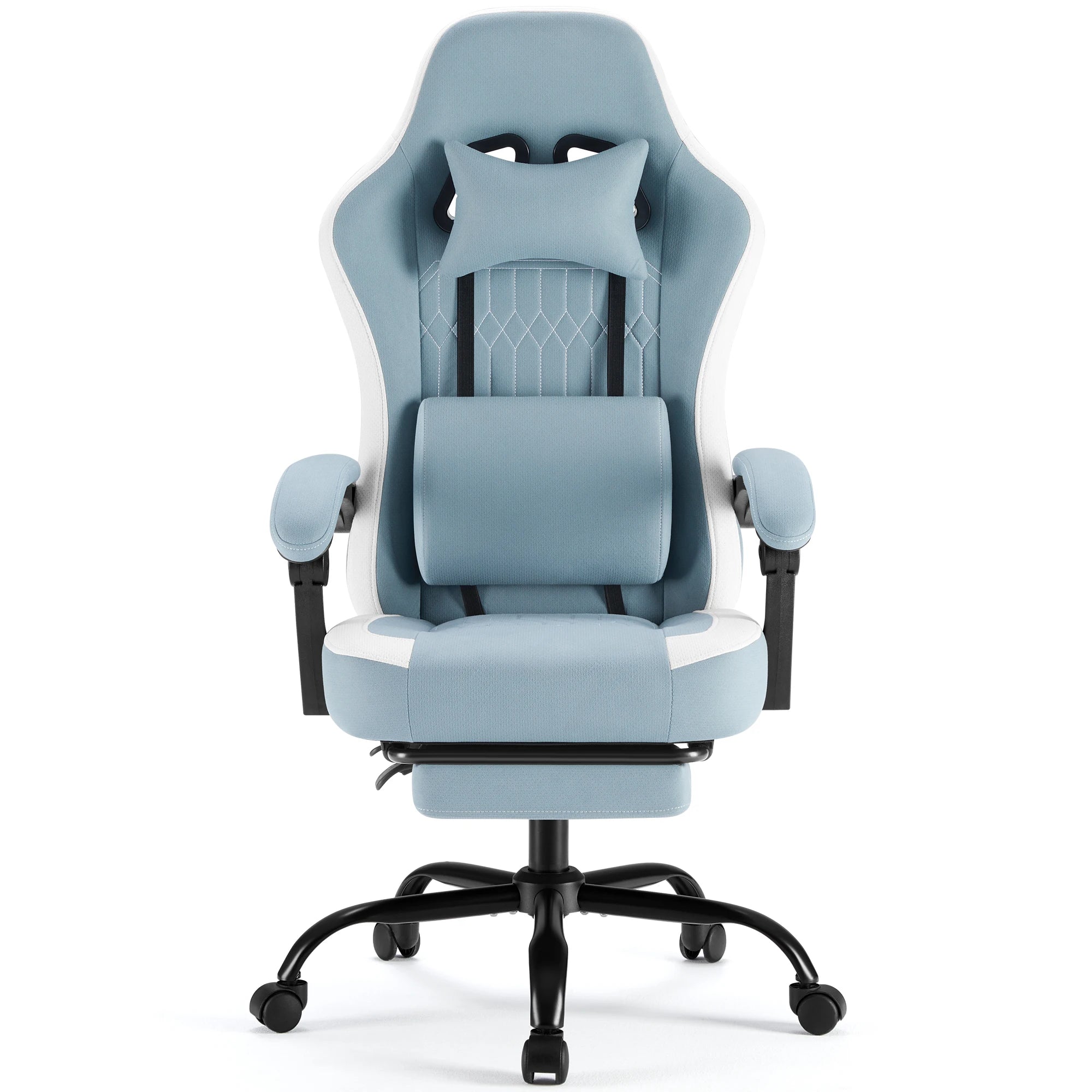 Ergonomická herní židle s bederní oporou, polohováním a opěrkou nohou