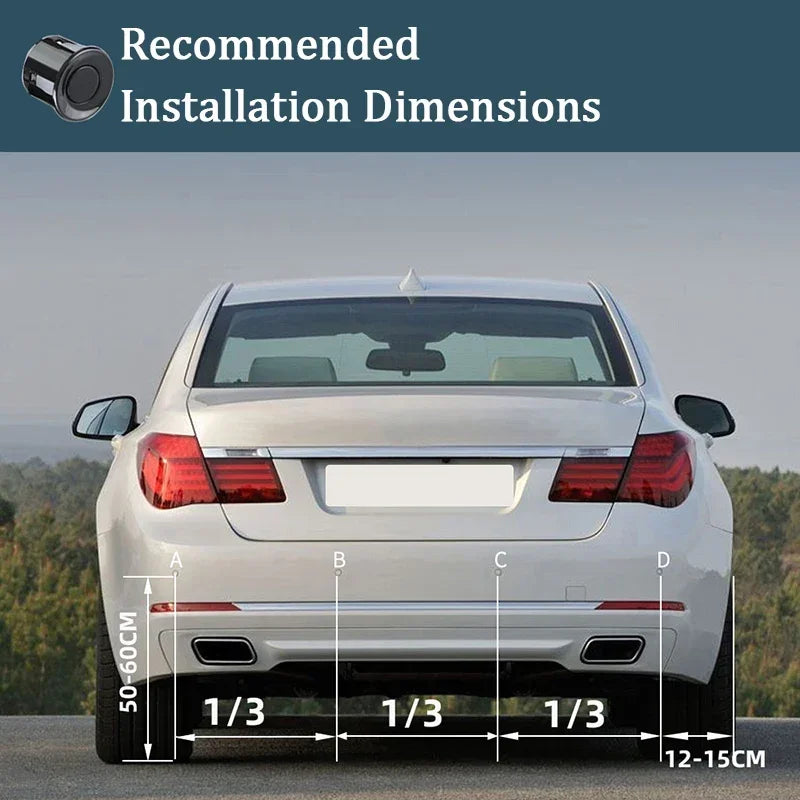Hippcron parkolási szenzor készlet automata parkolás, hátrameneti LED monitor, 22 mm 4 szenzor radar detektáló rendszer, háttérvilágítású kijelző