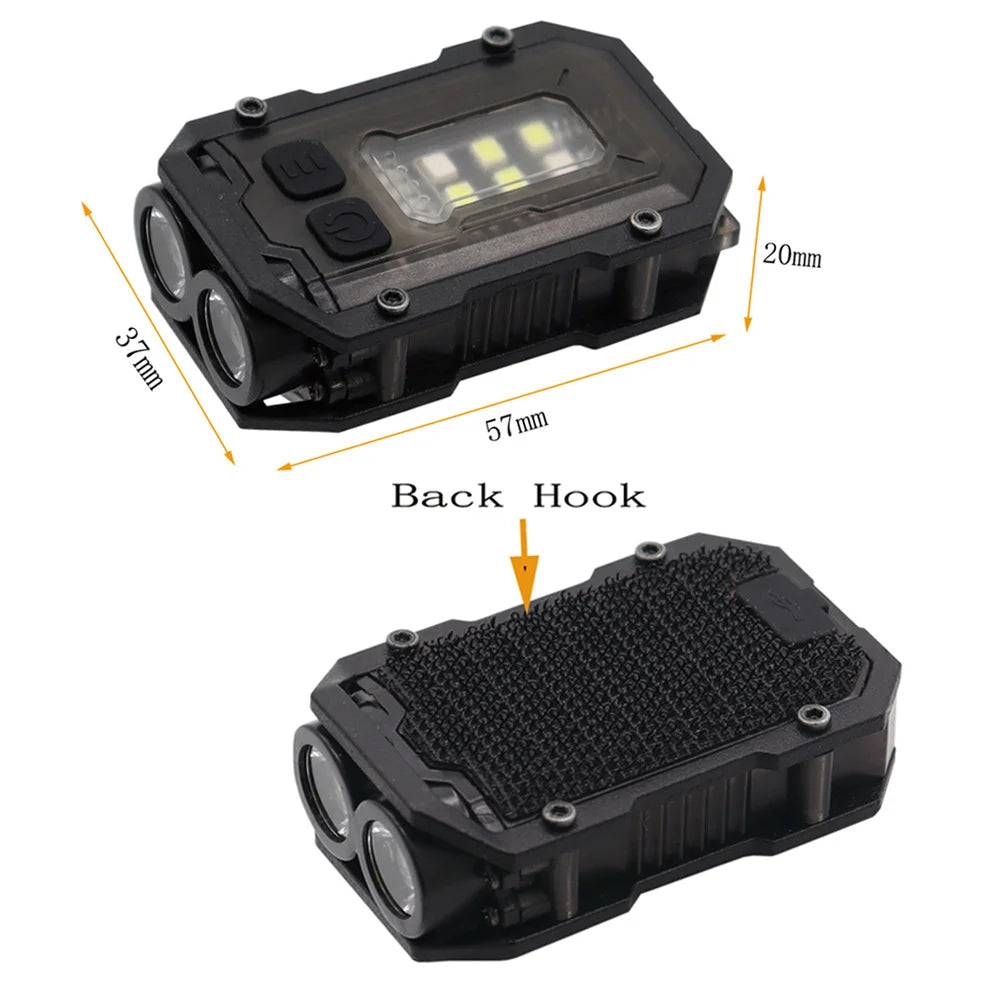 Tactical Mini Flashlight with Hook-and-Loop Plate for 25mm Strap
