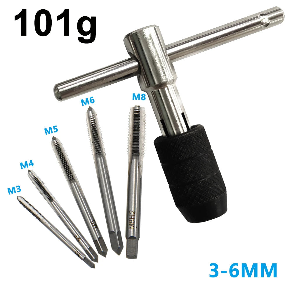 T-type 3mm to 6mm hand tap wrench thread tapping tool set hand wrench thread tapping M6 to M8 tool set