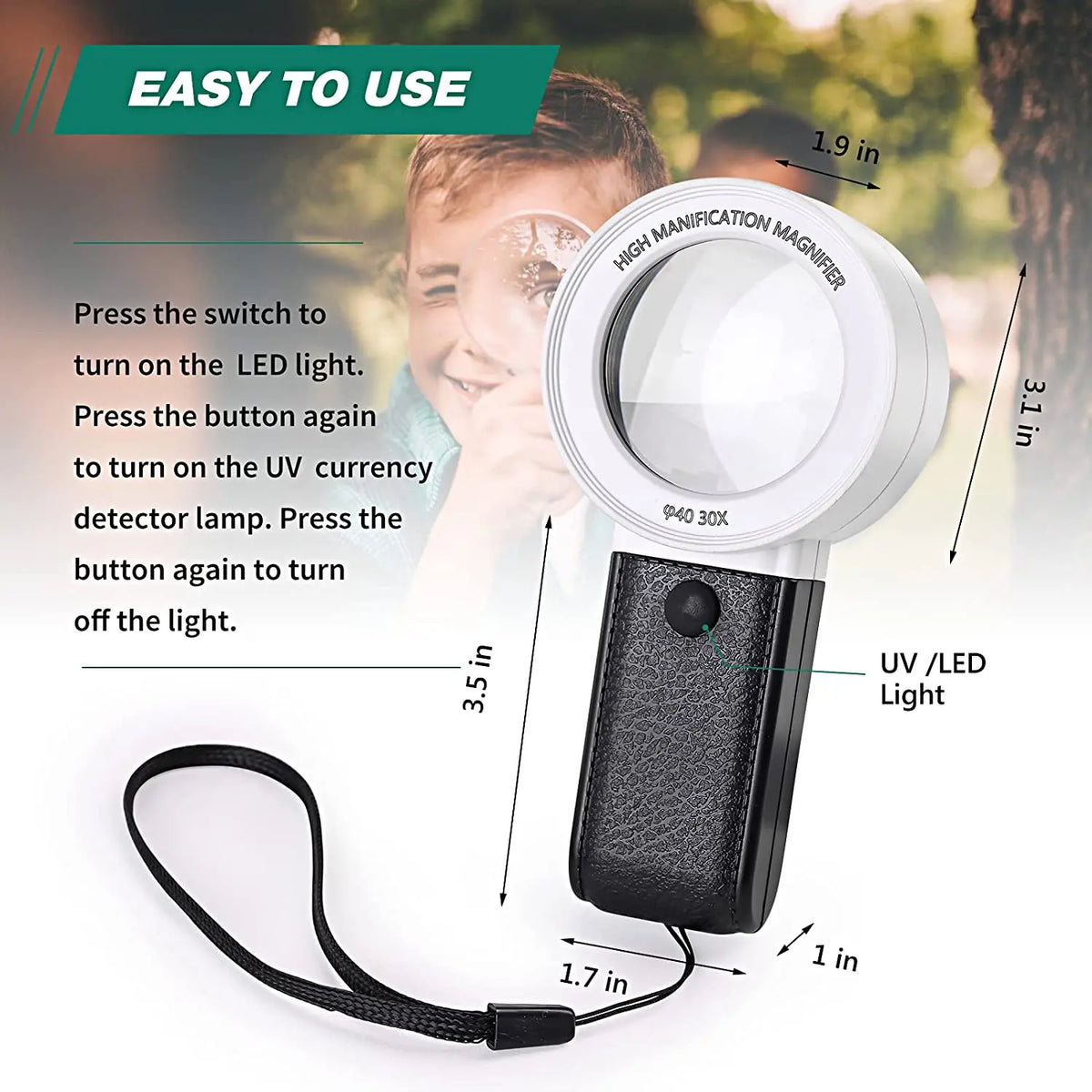 Lupes de inspección iluminada 30X