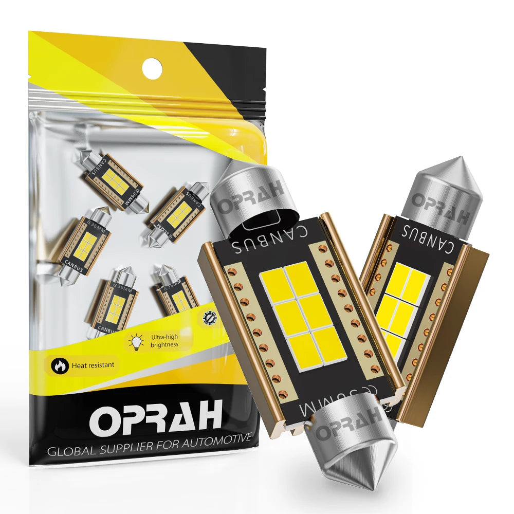 Oprah 2/10pcs LED C5W C10W Festoon Car Lights Canbus 31/36/39/41mm Truck Car Accessories Licence Plate Lamp Reading Bulb 12V 24V