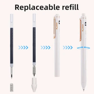 Set od 5 glatkih crnih gel olovaka 0,5 mm za školu i ured