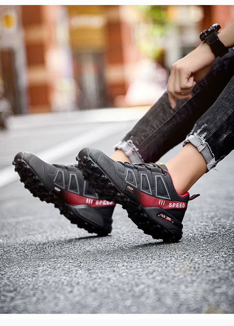 Men‘s Waterproof Hiking Shoes Outdoor Trainers Lace-up Climbing Shoes Women Trekking Sneakers Anti-slip Hunting Tactical Sneaker