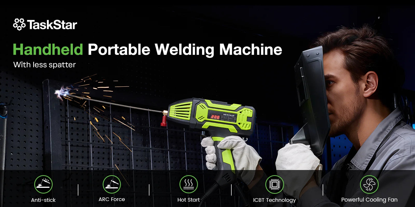 Portable Handheld Electric ARC Welder Kit 110V IGBT Inverter with Digital Display