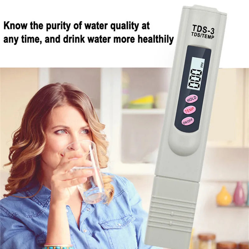 Testeur d'eau numérique TDS portatif Stylo de test d'eau Analyseur de qualité de l'eau Vérification de la pureté de l'eau Mesure 0-9999 PPM