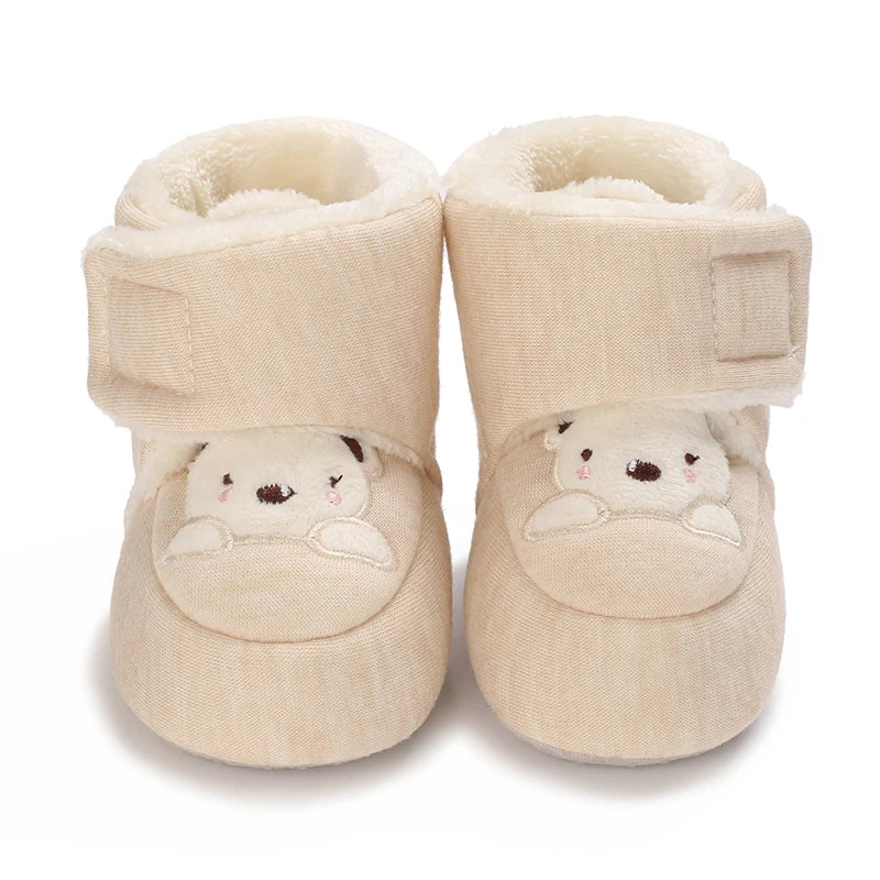 Cute Bear Baby Shoes Soft Plush Winter First Walkers