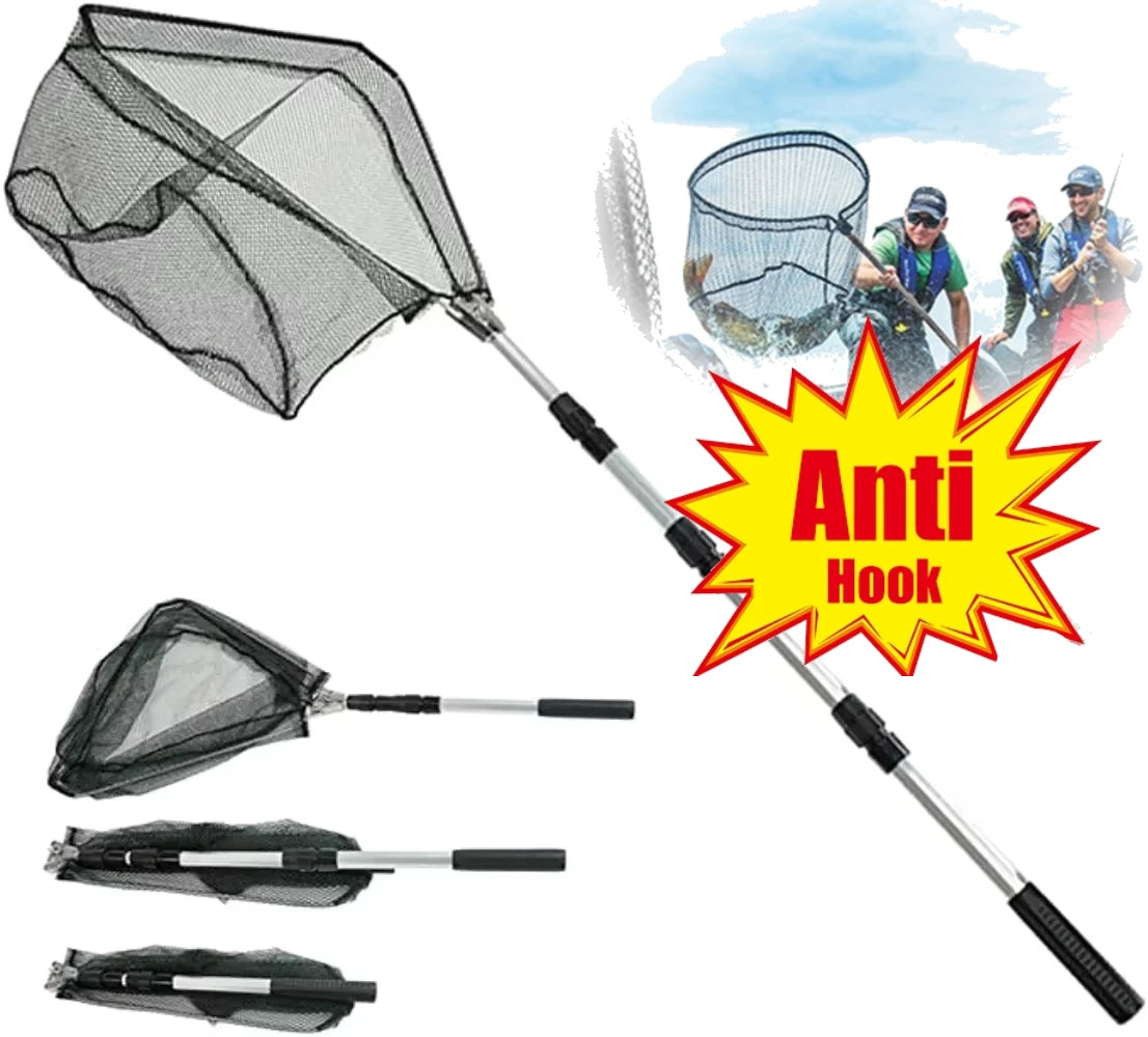 Telescopic Folding Fishing Landing Net with Long Extendable Handle