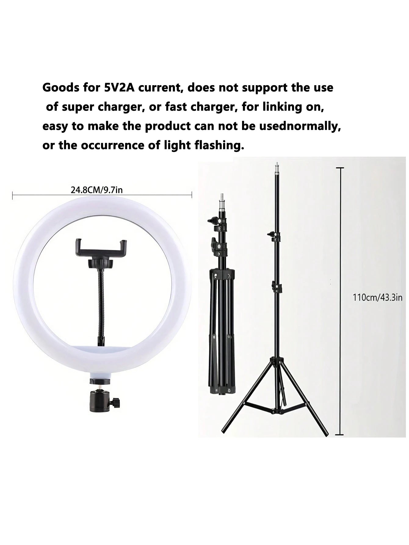 10-Inch Ring Light with 110cm Tripod Stand & Remote for Streaming