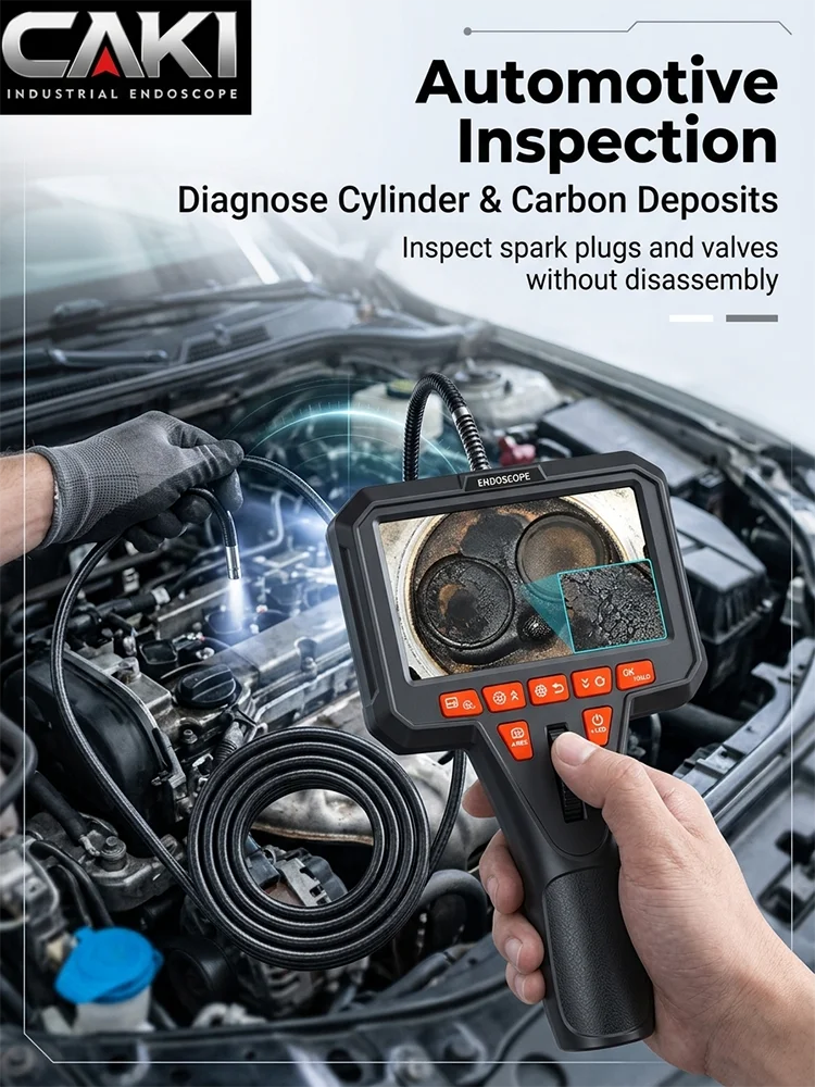Industrial Endoscope 360° Two-Way Articulating Borescope with 4.5" IPS Screen