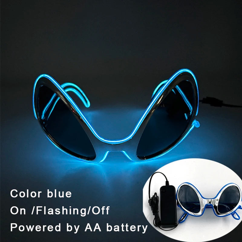 Cool Luminous Colorful LED Light Up Glasses Glowing Neon Light Flashing Party Glasses For Nightclub DJ Dance Party Decor