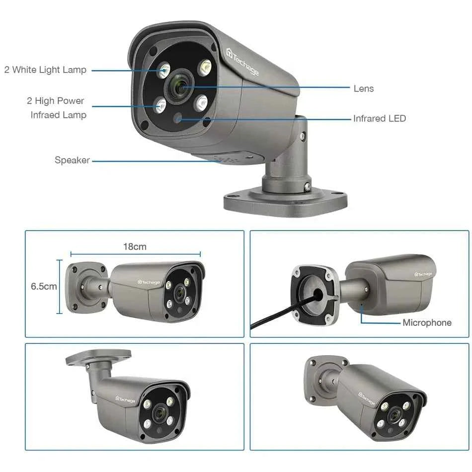 8MP PoE IP Security Camera with AI Human Detection and Two-Way Audio
