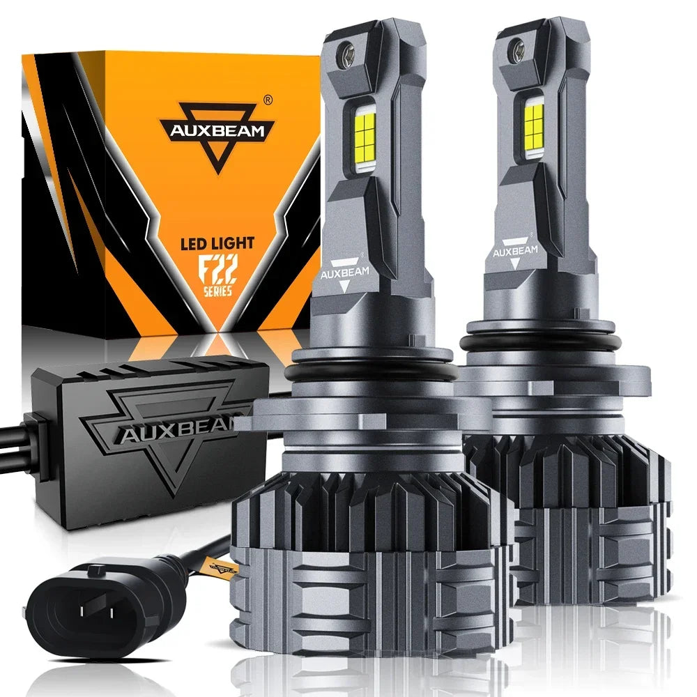 AUXBEAM 110W LED Headlight Bulbs H4 H7 H11 9005 9006 9007 LED Bulbs BUILT-IN CAN-Bus HIGH BRIGHTNESS 24000LM 6500K F22 SERIES
