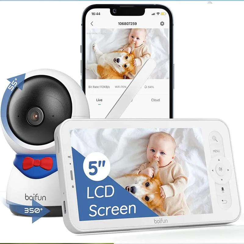 BOIFUN 1080P Baby Monitor with 355° PTZ and App Control