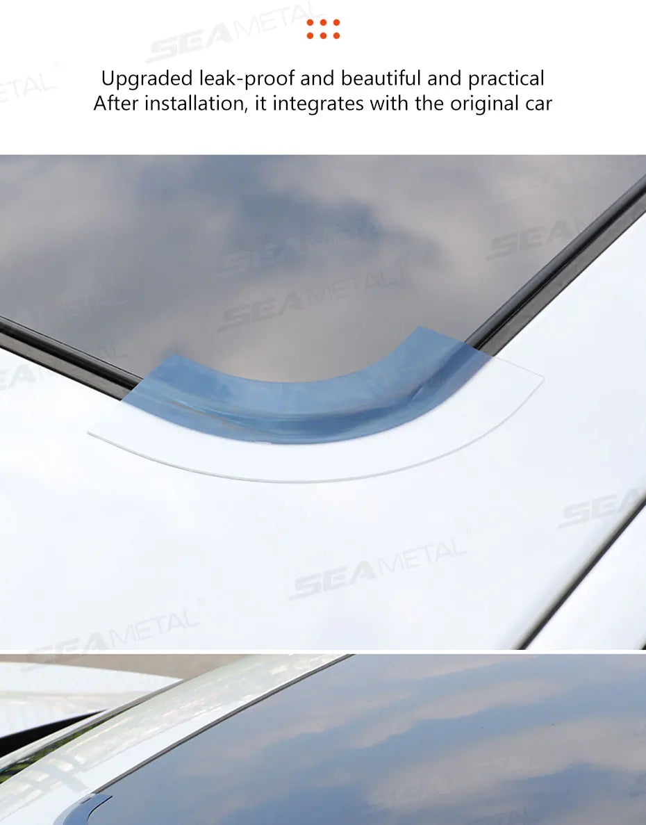 SEAMETAL Car Sunroof Sealing Sticker Transparent Panoramic Sunroof Seal Strip Waterproof Leakproof Roof Edge Gap Filler Strip