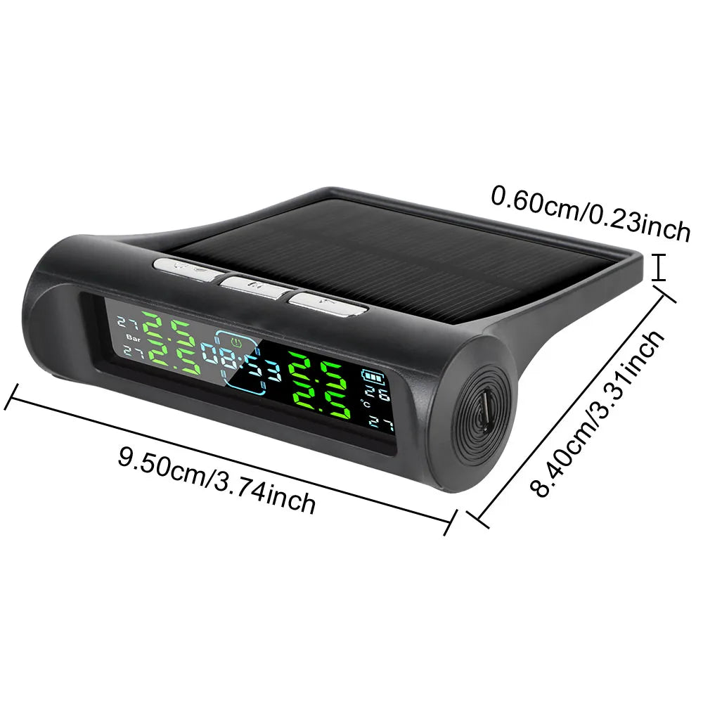 Solar TPMS Tire Pressure Monitoring System with External Sensors