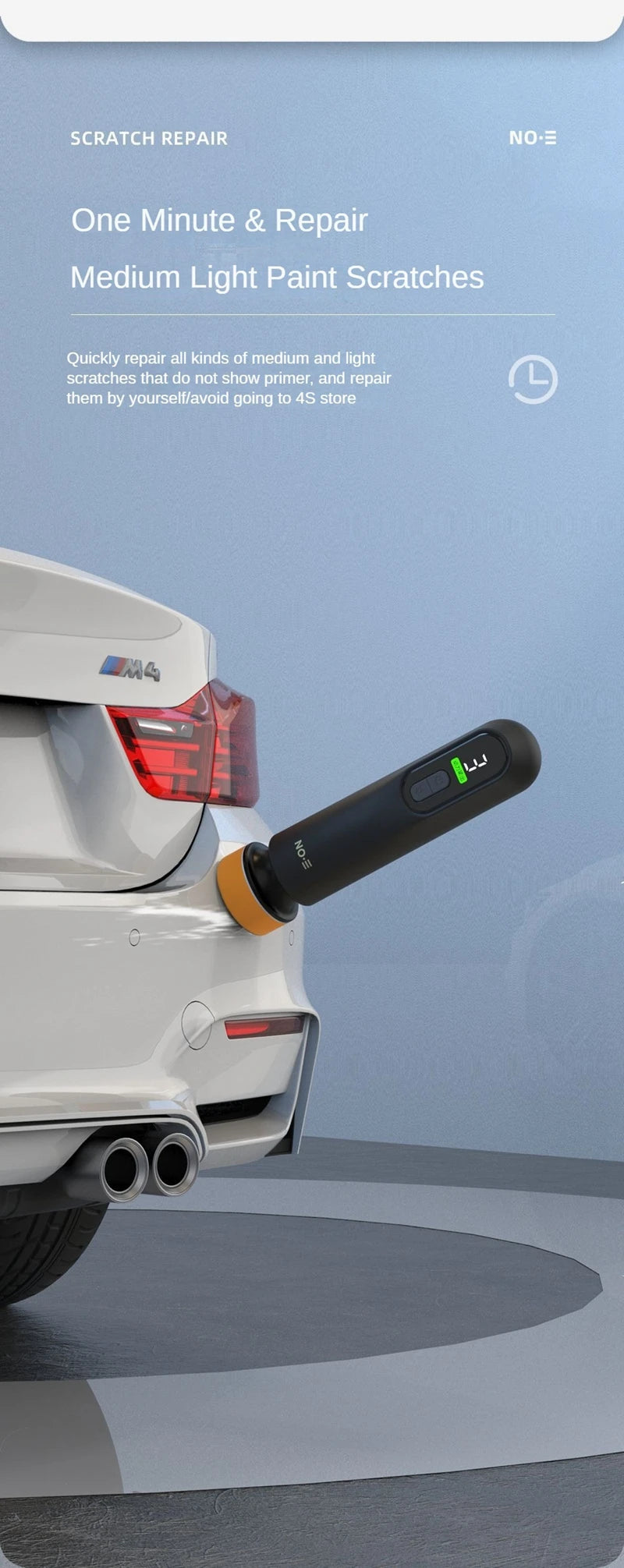 LEIBOO Car Waxing Polishing Sanding Machine 12000RPM Wireless Car Paint Scratch Repair Windscreen Glass Oil Film Remove Machine