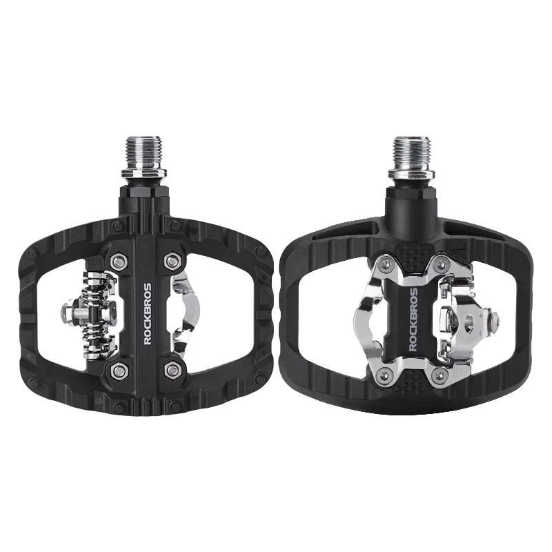 Pedały rowerowe 2 w 1 płaskie i zatrzaskowe z antypoślizgową platformą do Shimano