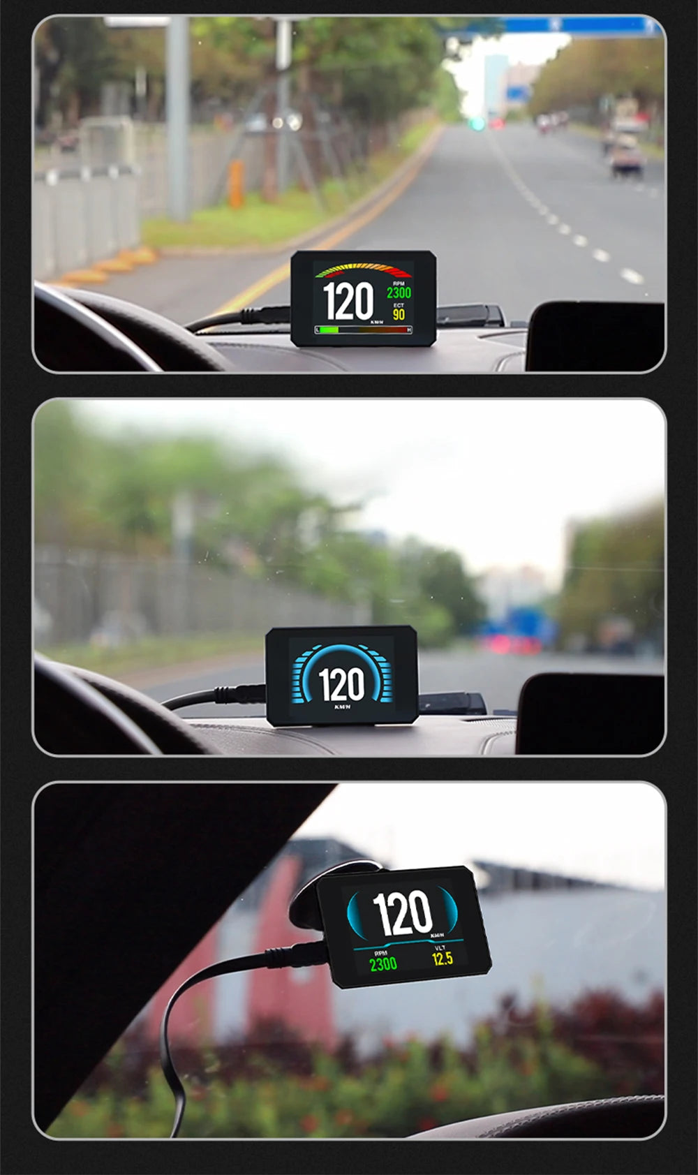 P16 OBDII Digital Vehicle Dashboard Display