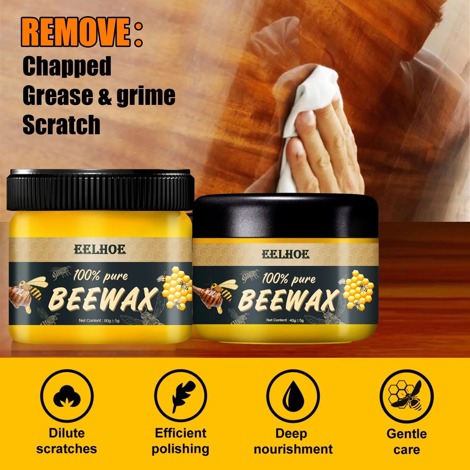 Polisher Wooden Furniture Polishing Beeswax Wear-resistant Furniture Care Wood Floor Maintenance Beeswax Wood Care Wax