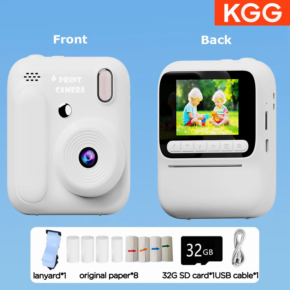 Kids Instant Color Printing Camera 32GB 1080P