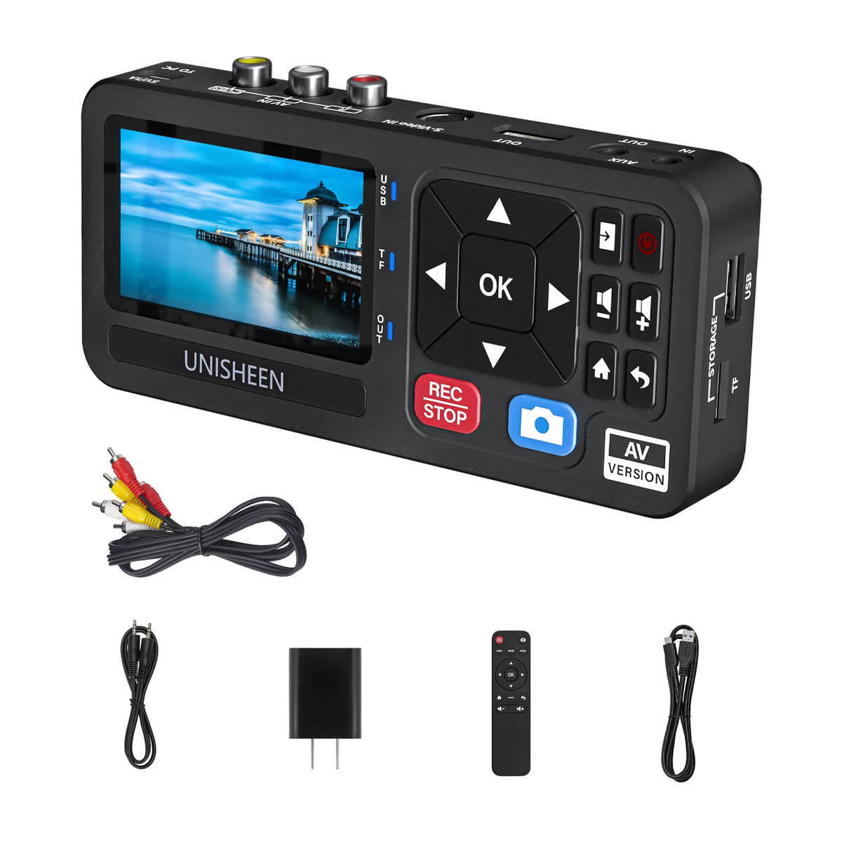 UNISHEEN UR230A Analog CVBS RCA SVideo Camera USB Tape VHS Capture Box MP3 Video Recorder VCR to Digital Converter