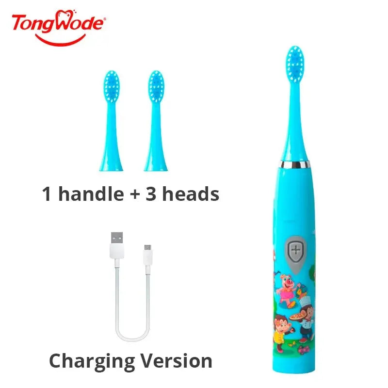 Kids Sonic Electric Toothbrush with Soft Bristles and USB Charging