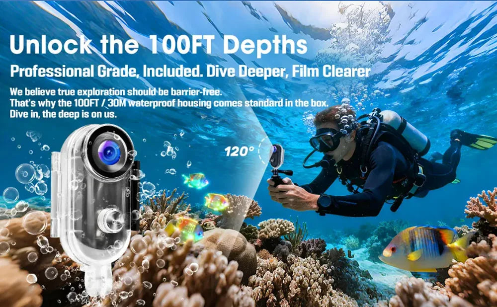 Mini Magnetic Action Camera 4K/1080P WiFi Body Mount POV Holder