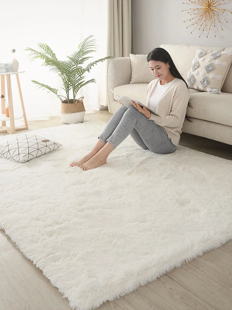White Fluffy Hall Carpet Modern Living Room Bedroom Home Decor Large Mats Thickened Non-Slip Girl Children's Room Pink Furry Rug