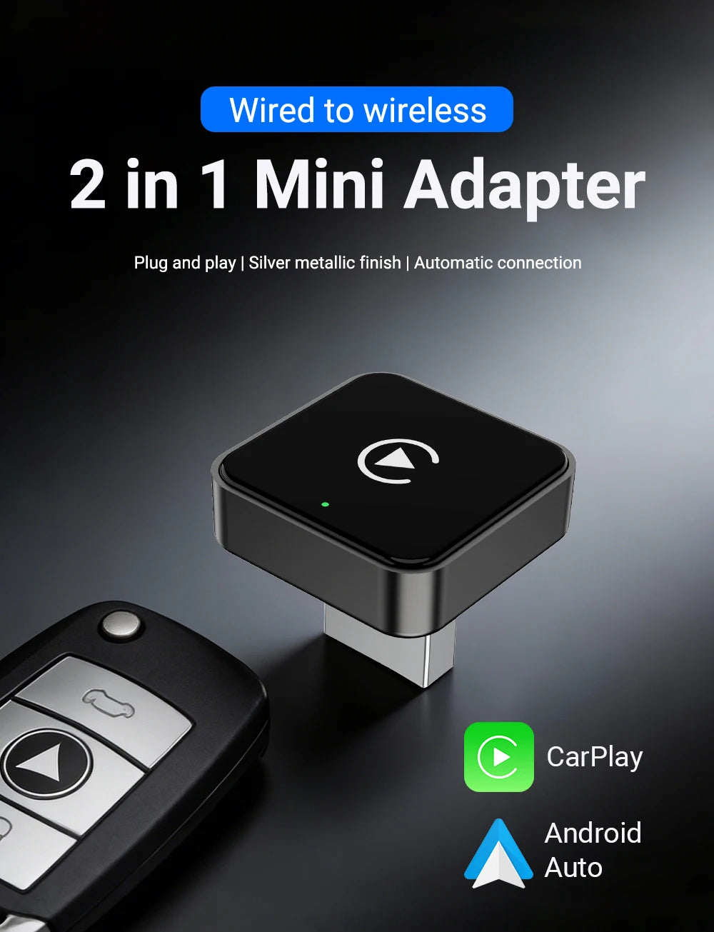 XUDA New Wireless Android Auto Adapter Smart Mini Box Plug And Play Universal For VW Toyota Nissan Honda Ford Benz 2025