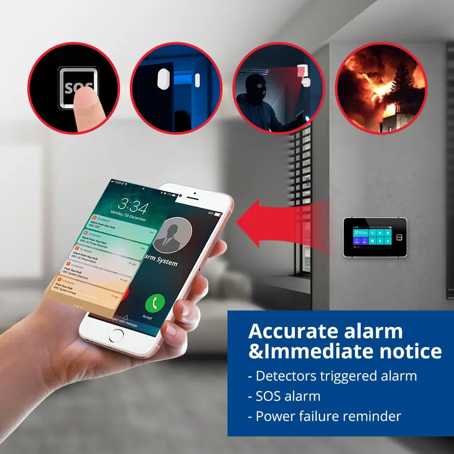 Desde España Entrega Kerui Sistema de Alarma 4G WiFi para Hogar Pantalla Táctil de 4.3 pulgadas Funciona con Tuya 433MHz Alarma de Burglar Seguridad