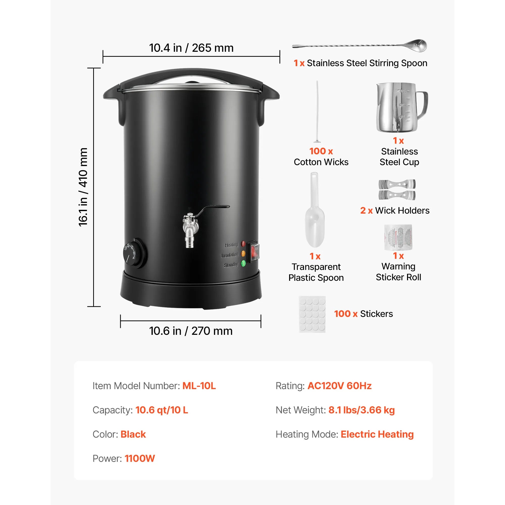Wax Melter for Candle Making with Fast Heating & Easy Pour Spout