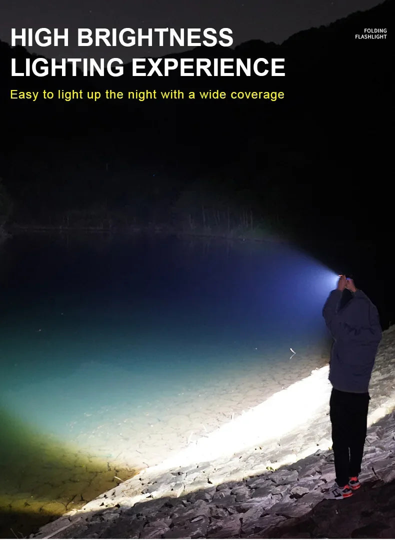 USB Rechargeable LED Work Light 1000 Lumens COB Lantern with Power Capacity Indicator Handled Flashlight for Outdoor Car Repair