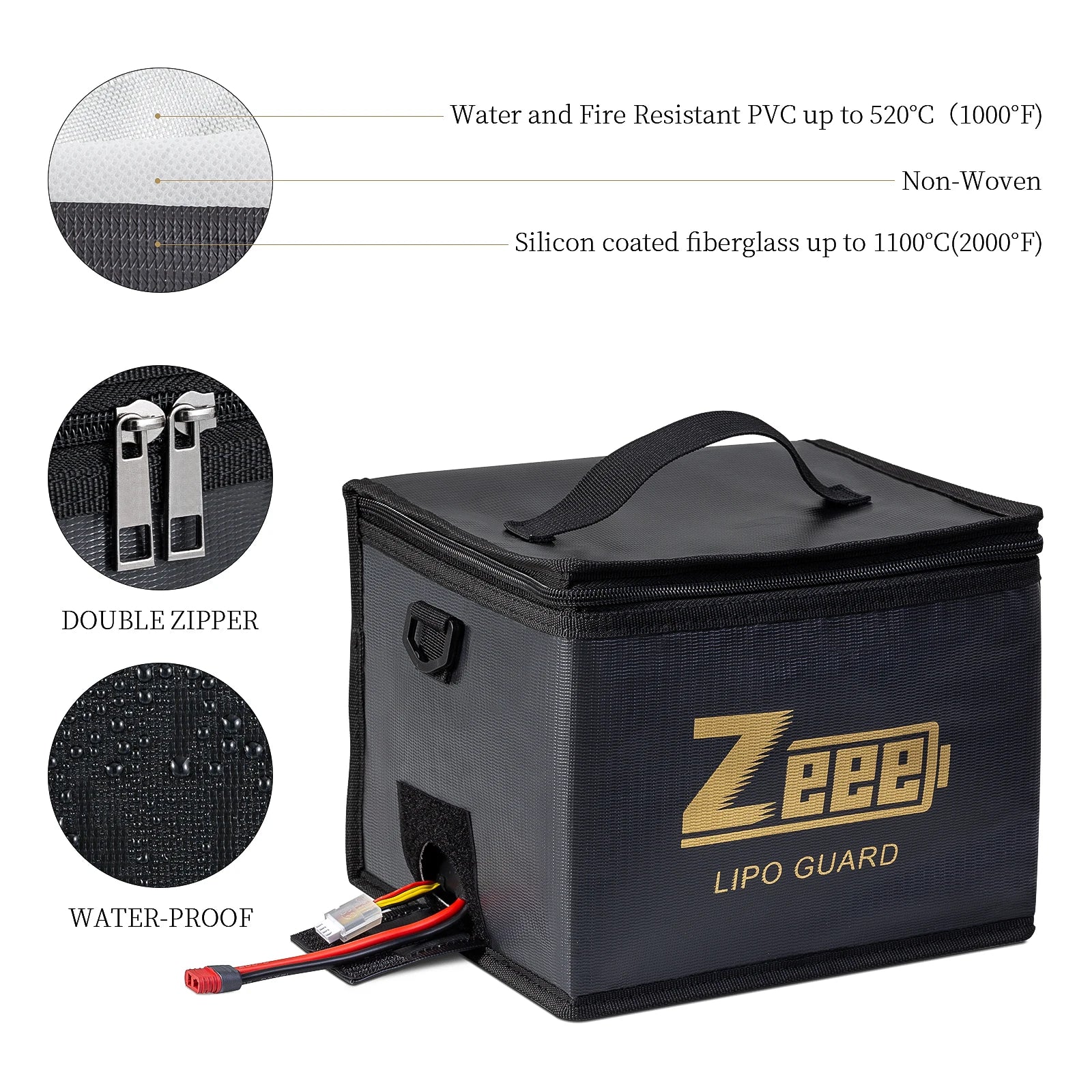 Zeee Fireproof LiPo Battery Safety Bag Set