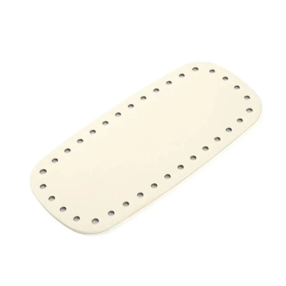 Base de bolsa de croche em couro PU oval, 20 × 9 cm