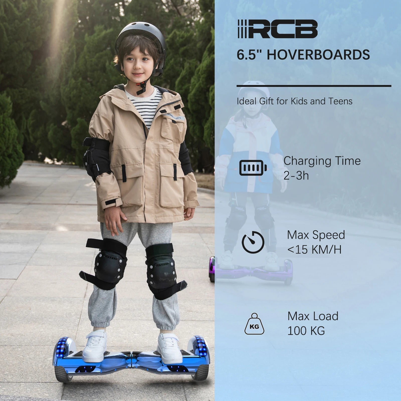 RCB Hoverboard with Bluetooth Speaker and LED Lights
