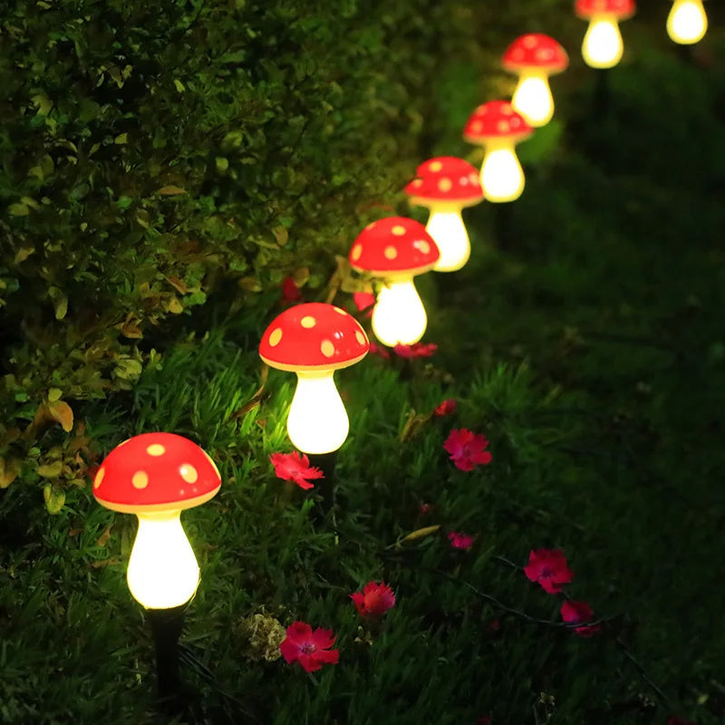 Luces solares de jardín con forma de seta, 8, 12 o 20 LED