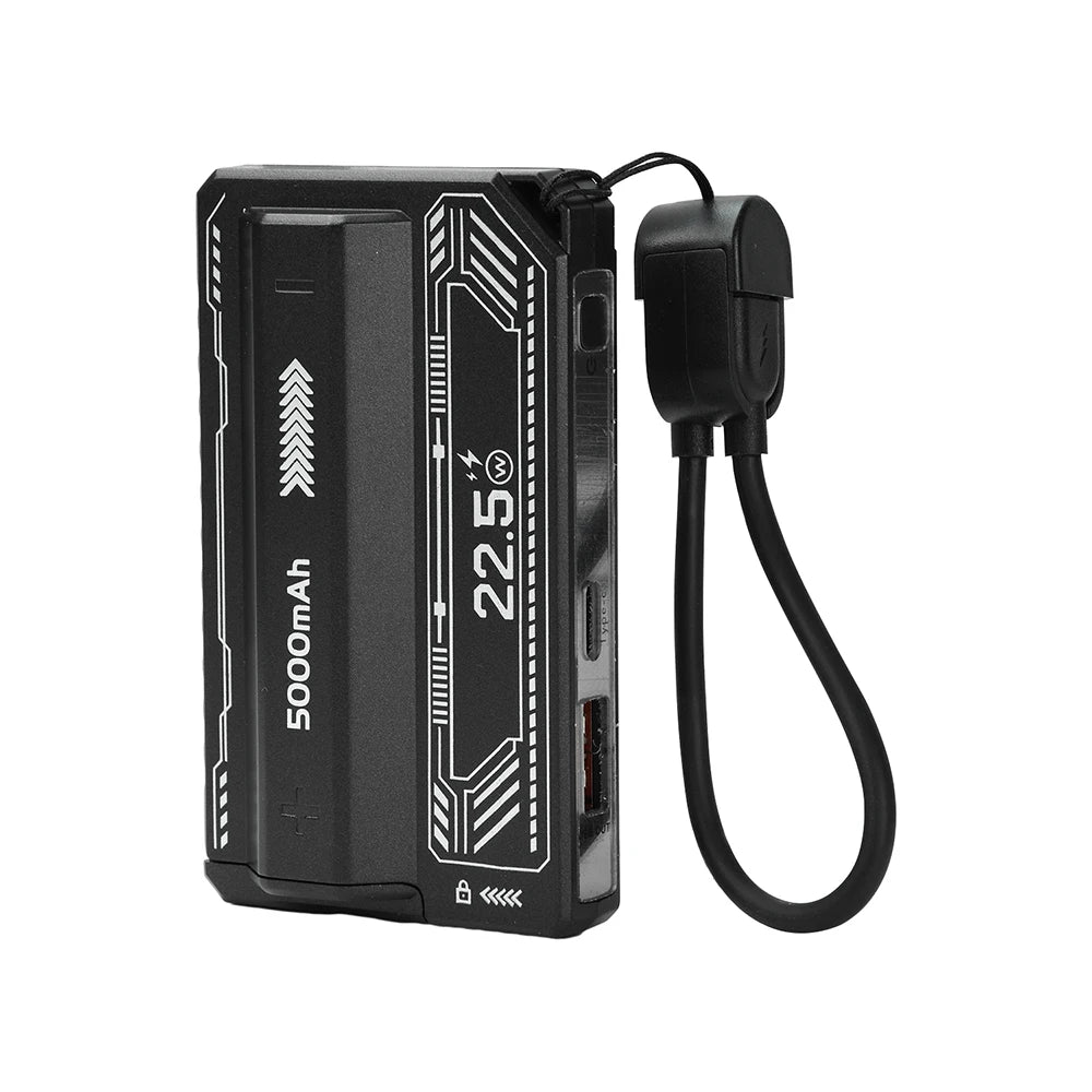 Solderless 21700 Power Bank Case with Detachable USB-C Cable