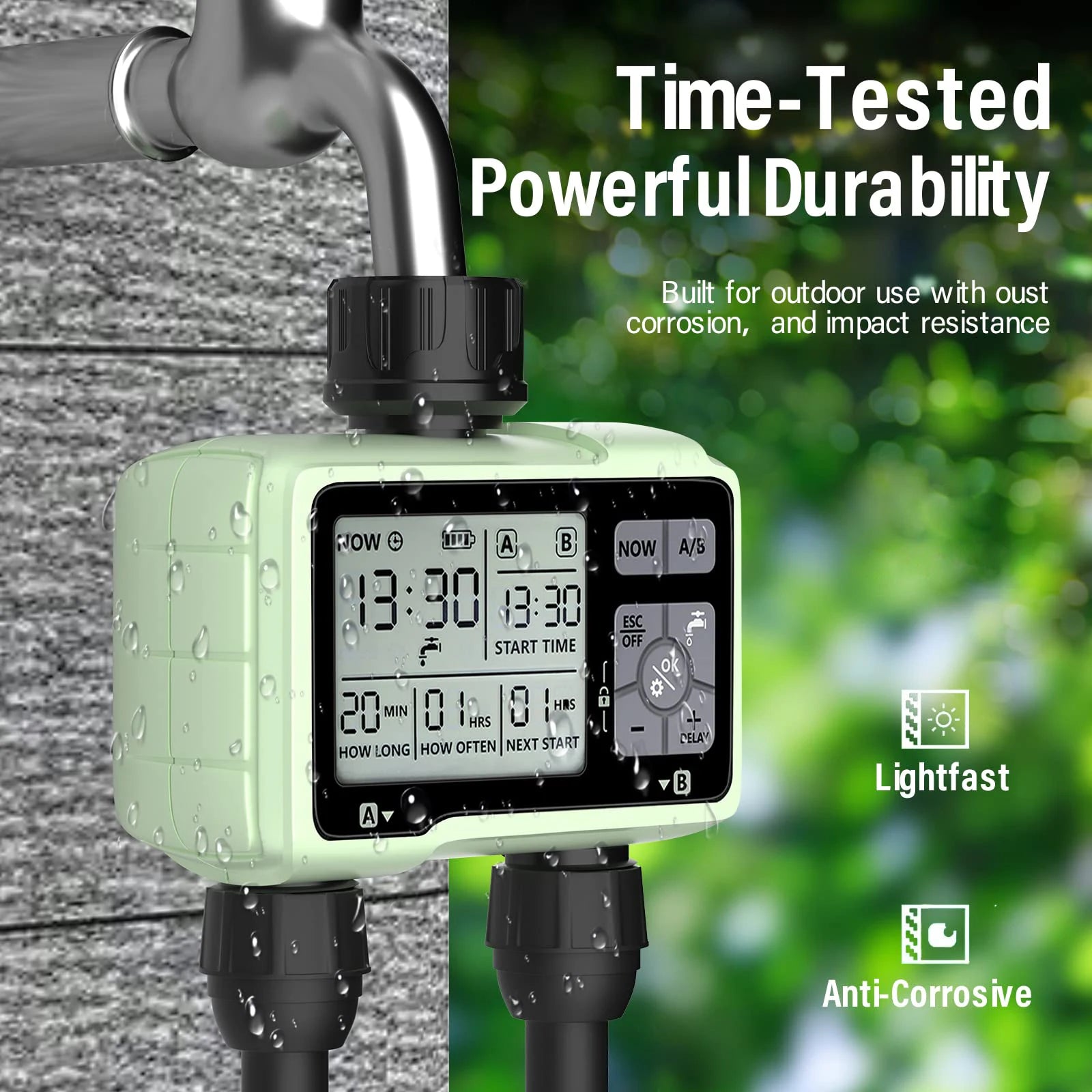 Eshico HCT-326 2-Outlet Water Timer for Precise Outdoor Irrigation