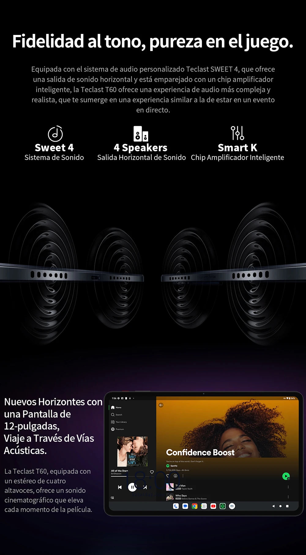 Teclast T60 12" Tablet Οθόνη 2K Android 14 T620 8-πύρηνος Μέγιστη 20GB RAM 256GB ROM 4G LTE τύπος C 8000mAh Γρήγορη Φόρτιση Widevine L1