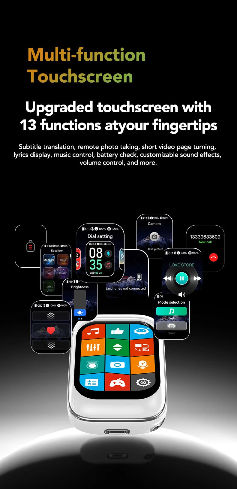 Sliding Cover Bluetooth Wireless Earbuds with ANC and AI Translation