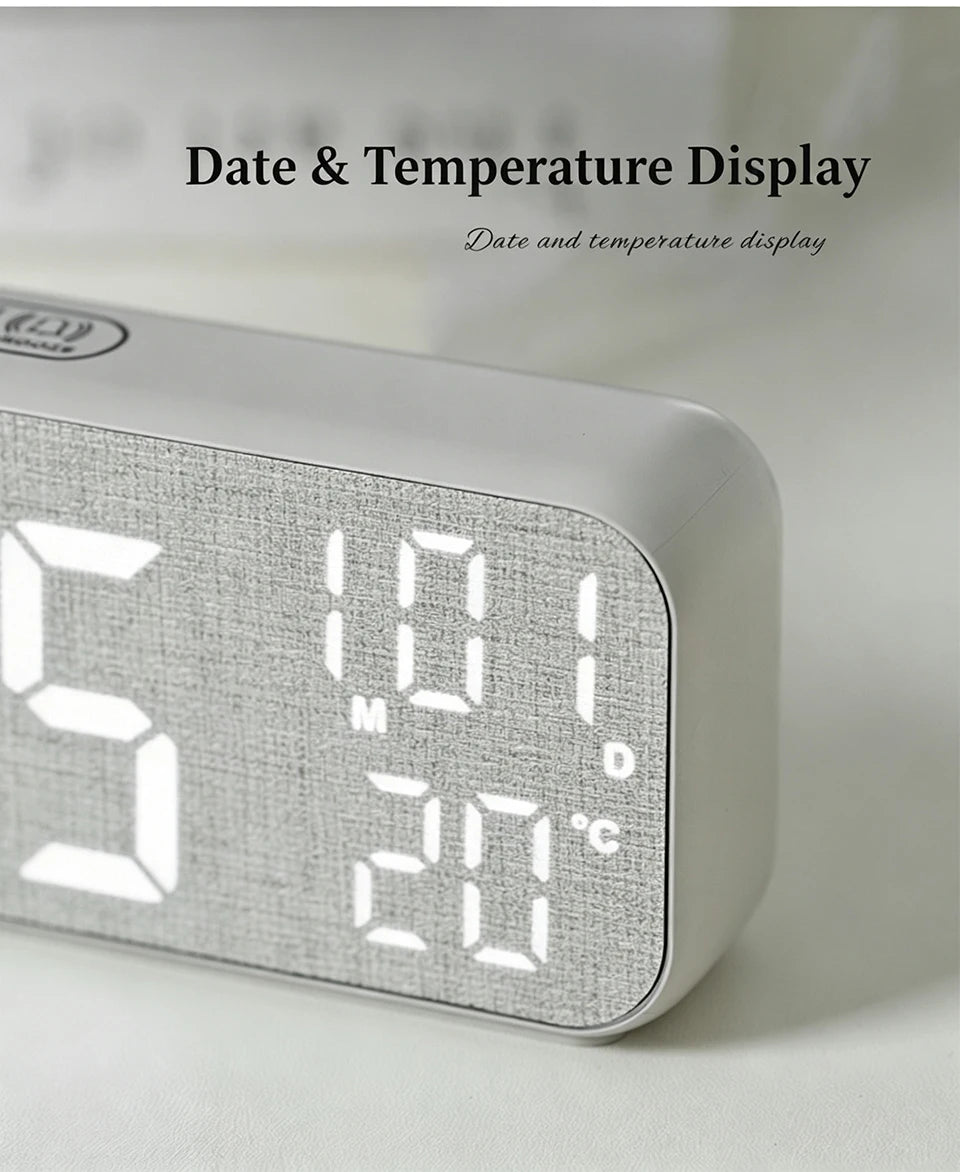 Wood-Style Digital Dual Alarm Clock